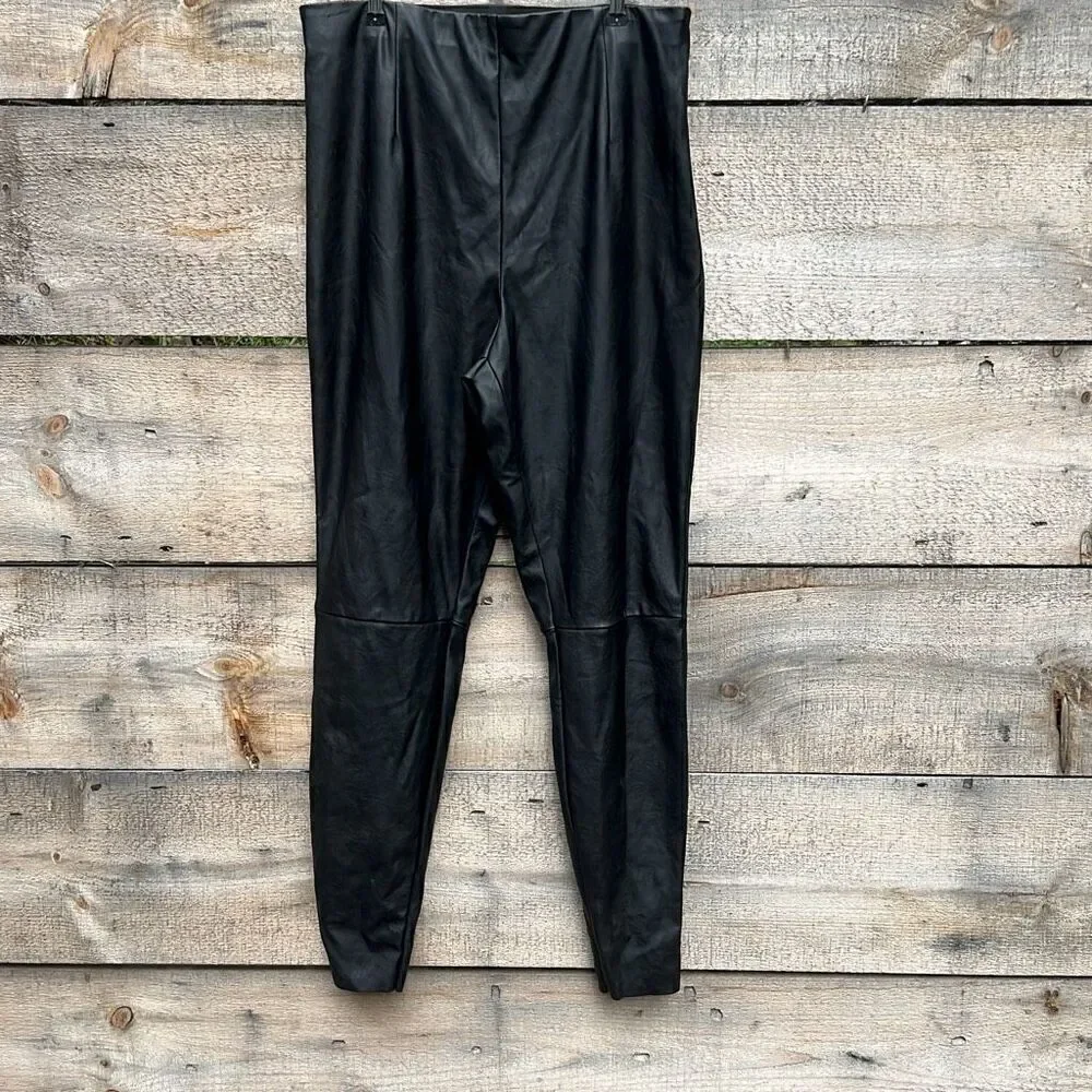 Asos Womens Black Faux Leather Pants Size 14